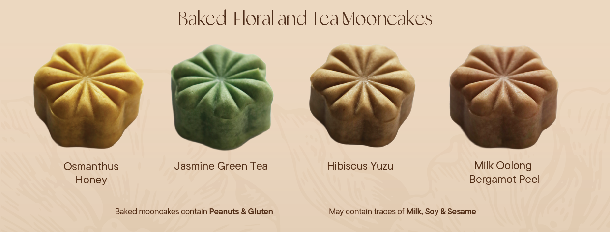 Baked Floral Mooncakes Tin of 4