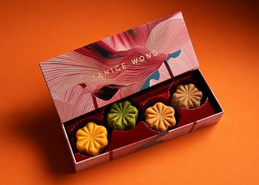 Baked Floral Mooncakes Tin of 4