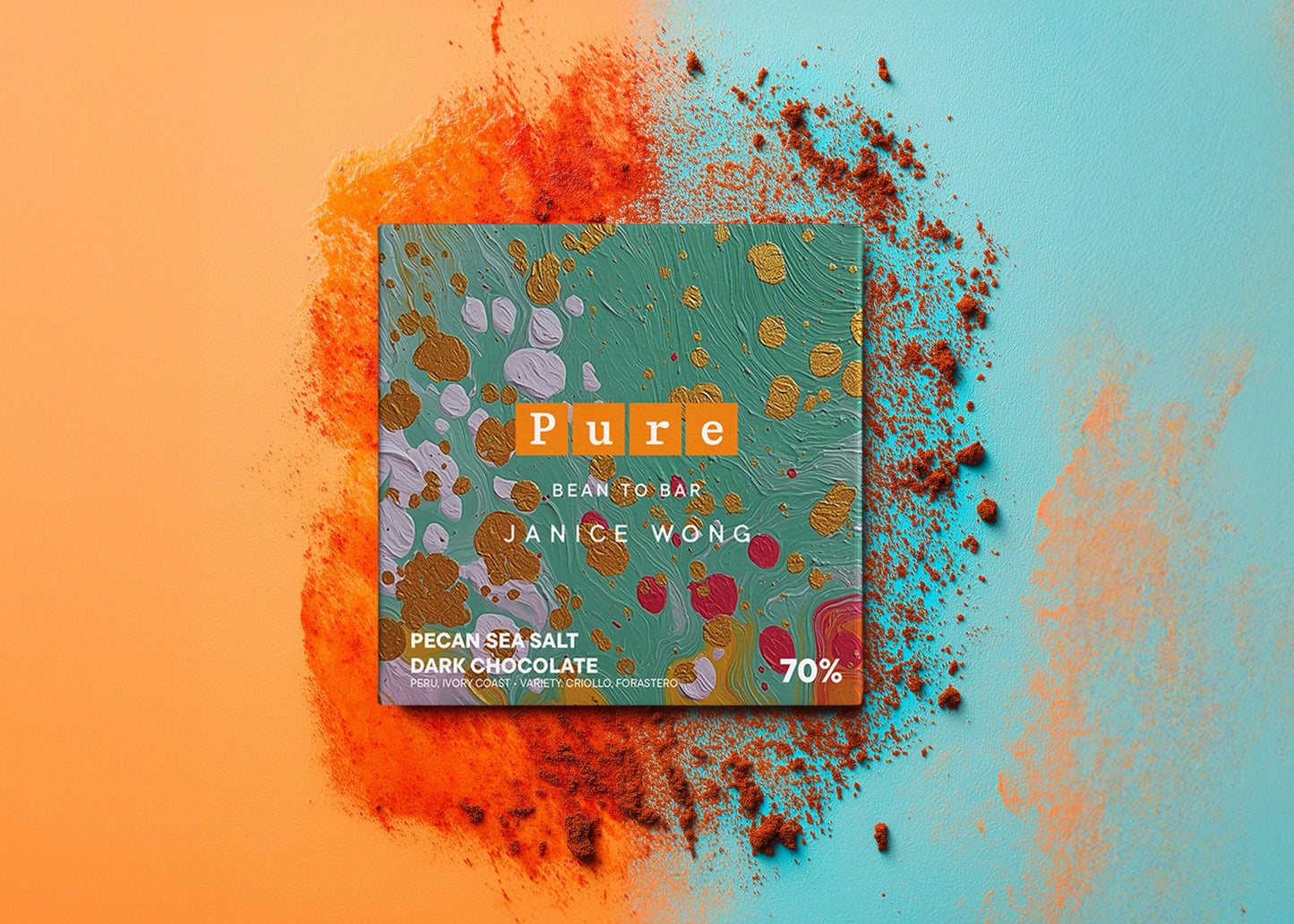 70% Peru Single Origin Pecan Sea Salt Dark Chocolate